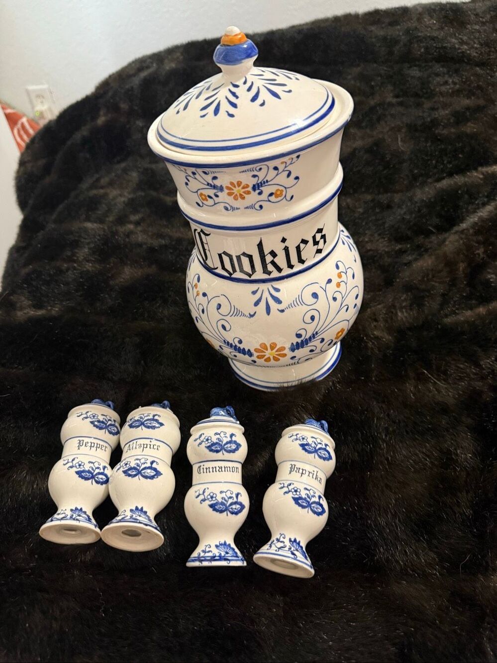 Royal sealy heritage Canister Set Floral Pattern cookie jar spices Japan